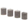 Set de 4 bougies cylindriques marron taupe H