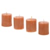 Set de 4 bougies cylindriques oranges H