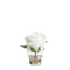 Rose en illusion d'eau artificielle blanche H12