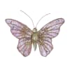 Suspension décorative papillon mauve et doré L13