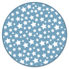Alfombra vinílica redonda infantil estrellas azul 190x190 cm