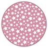 Alfombra vinílica redonda infantil estrellas rosa 190x190 cm