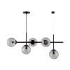 Suspension en verre fumé et métal noir