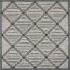 Tapis intérieur et extérieur motif losange anthracite carré 200x200