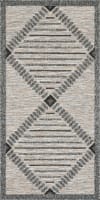 Tapis intérieur et extérieur motif losange anthracite 70x140
