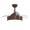 Ventilador de techo con luz LED marrón 3 palas retráctiles 90cm