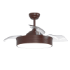 Ventilador de techo con luz LED marrón 3 palas retráctiles 107cm