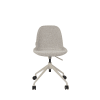 Chaise de bureau en tissu bouclette pivotante à roulettes taupe