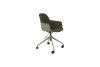 Chaise de bureau en tissu bouclette avec accoudoirs pivotante à roulet