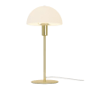 Lámpara de sobremesa elegante dorado y pantalla de cristal blanco