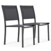 Set aus 2 Outdoor-Stühlen aus Aluminium und Textylen Grau