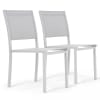 Set aus 2 Outdoor-Stühlen aus Aluminium und Textylen Weiß