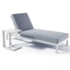 Liegestuhl und Tablett aus Aluminium Weiß