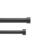 Doppelgardinenstange d25mm ausziehbar schwarz von 304 bis 462cm