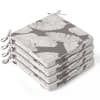 Lot de 4 galettes de chaise polyester abaca gris 40x40x3 cm