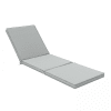 Cojín de baño de sol de poliéster blanco y gris 186 x 60 x 5 cm
