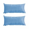 Set di 2 piccoli cuscini in poliestere blu 40x20x8 cm