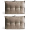 Lot 2 coussins palette dossier polyester taupe 60x40x12 cm