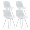 Set di 4 sedie scandinave in alluminio bianche