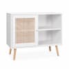 Buffet credenza in cannage, 1 anta bianco