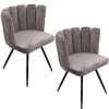Lot de 2 chaises design effet velours gris