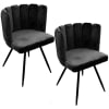 Lot de 2 chaises design effet velours noir