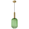 Lámpara colgante de vidrio 1xe27, verde