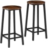 2 Tabourets de bar Corby effet Bois foncé industriel, rustique