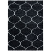 Tapis à poils longs et motifs alhambra noir 80x150cm