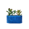 Mini jardinière en béton bleu pétrole