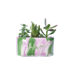 Mini jardinière Tie&Dye béton rose et vert