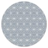 Alfombra vinílica redonda líneas estrellas azul 150x150 cm