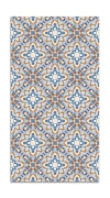 Alfombra vinílica azulejo oriental floreada azul 60x200 cm