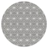 Alfombra vinílica redonda líneas estrellas gris 150x150 cm