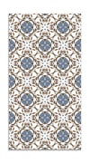 Alfombra vinílica hidráulico oriental mosaico azul 80x150 cm