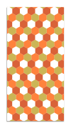 Tapis vinyle mosaïque hexagones de ton orange 140x200cm