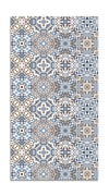 Alfombra vinílica baldosa hidráulico oriental azul 80x200 cm