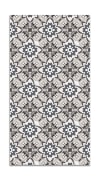 Alfombra vinílica azulejo oriental floreada gris 60x200 cm