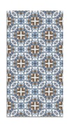 Alfombra vinílica estilo hidráulico oriental azul 60x110 cm