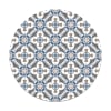 Alfombra vinílica redonda baldosín estilo oriental azul 190x190 cm
