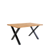 Table à manger en bois et métal 140x95cm bois clair et noir