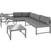 Conjunto de muebles faro 4 plazas aluminio gris