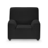 Funda de sillón elástica adaptable negro 70 - 110 cm