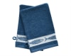 Lot de 2 gants de toilette 15x21 bleu en coton 450 g/m²