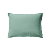 Taie d'oreiller unie en coton lavé Vert Fumée 50x70