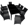 Conjunto de ratán y aluminio mónaco 8 plazas poliéster aluminio negro