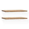 Pack 2 estanterías de madera maciza flotante envejecido 160x3,2cm