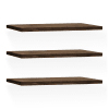 Pack 3 estanterías de madera maciza flotante nogal 60x3,2cm