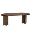 Table à manger ovale en bois de sapin marron foncé 200x85cm