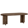 Table à manger ovale en bois de sapin marron foncé 160x78cm
